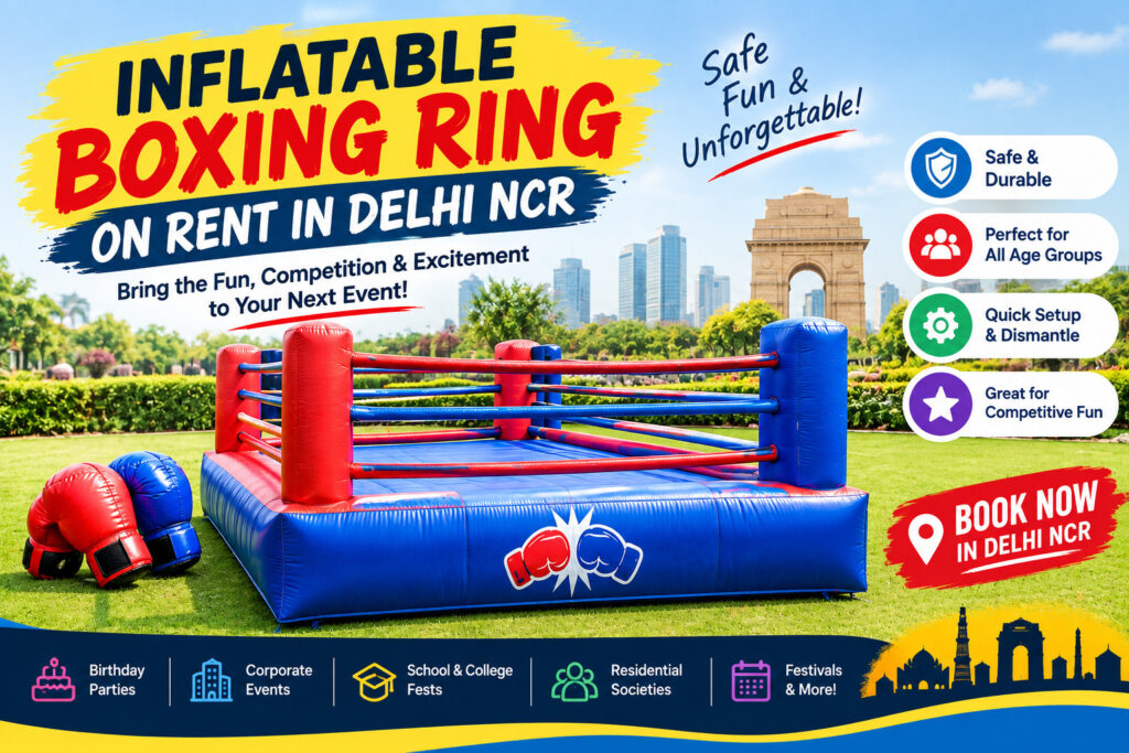 Inflatable boxing ring on rent in Delhi NCR for birthday parties, corporate events and festivals